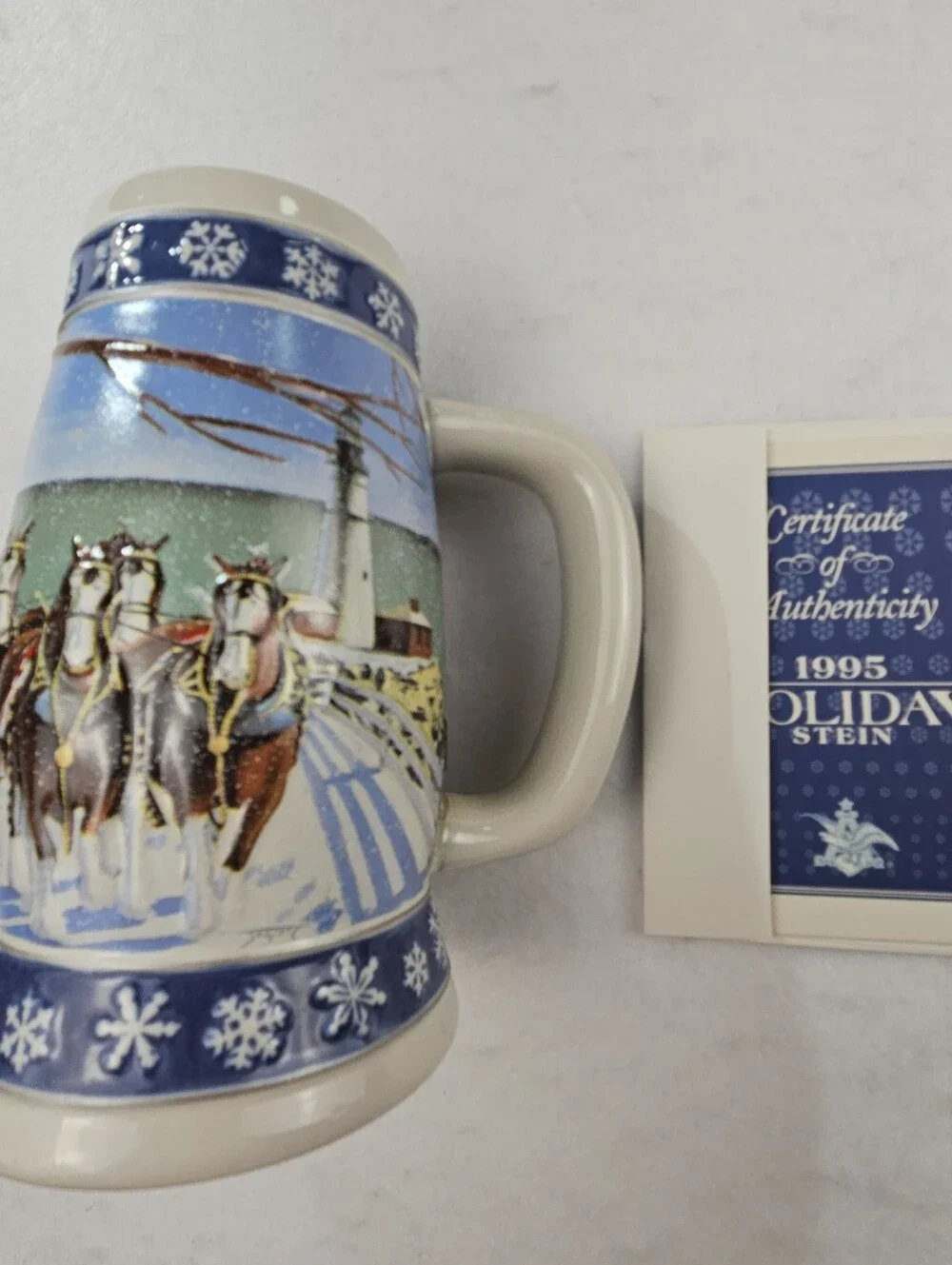 Budweiser 1995 Collector Vintage Holiday Stein 